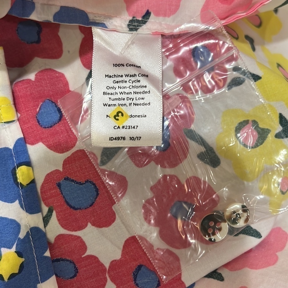 Talbots bright floral button down shirt sz S - Picture 8 of 8